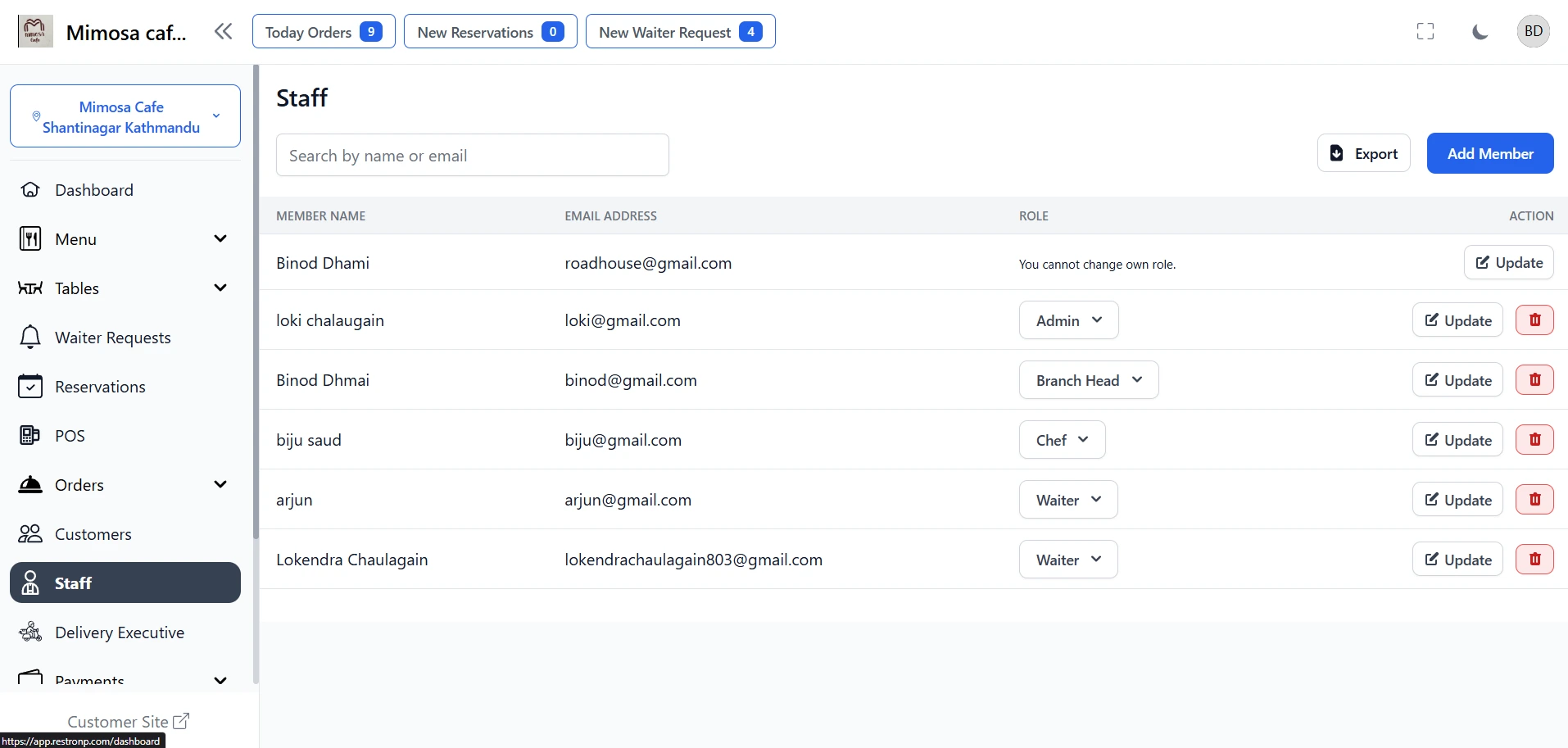 Staff & roles — Pharma Care pharmacy software Nepal